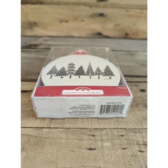 Holiday Time Decorative Stoneware Coaster Set - Picture 2 of 5